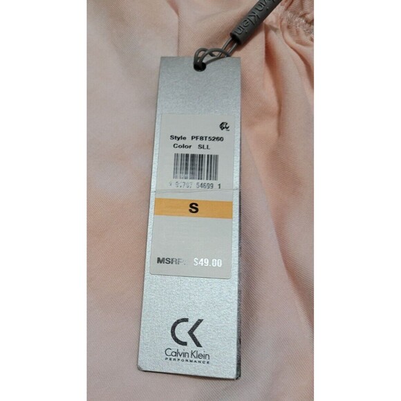 ⭐Calvin Klein Performance Tie-Dyed Relaxed T-Shirt Seashell Pink Small NWT Women - Picture 11 of 13